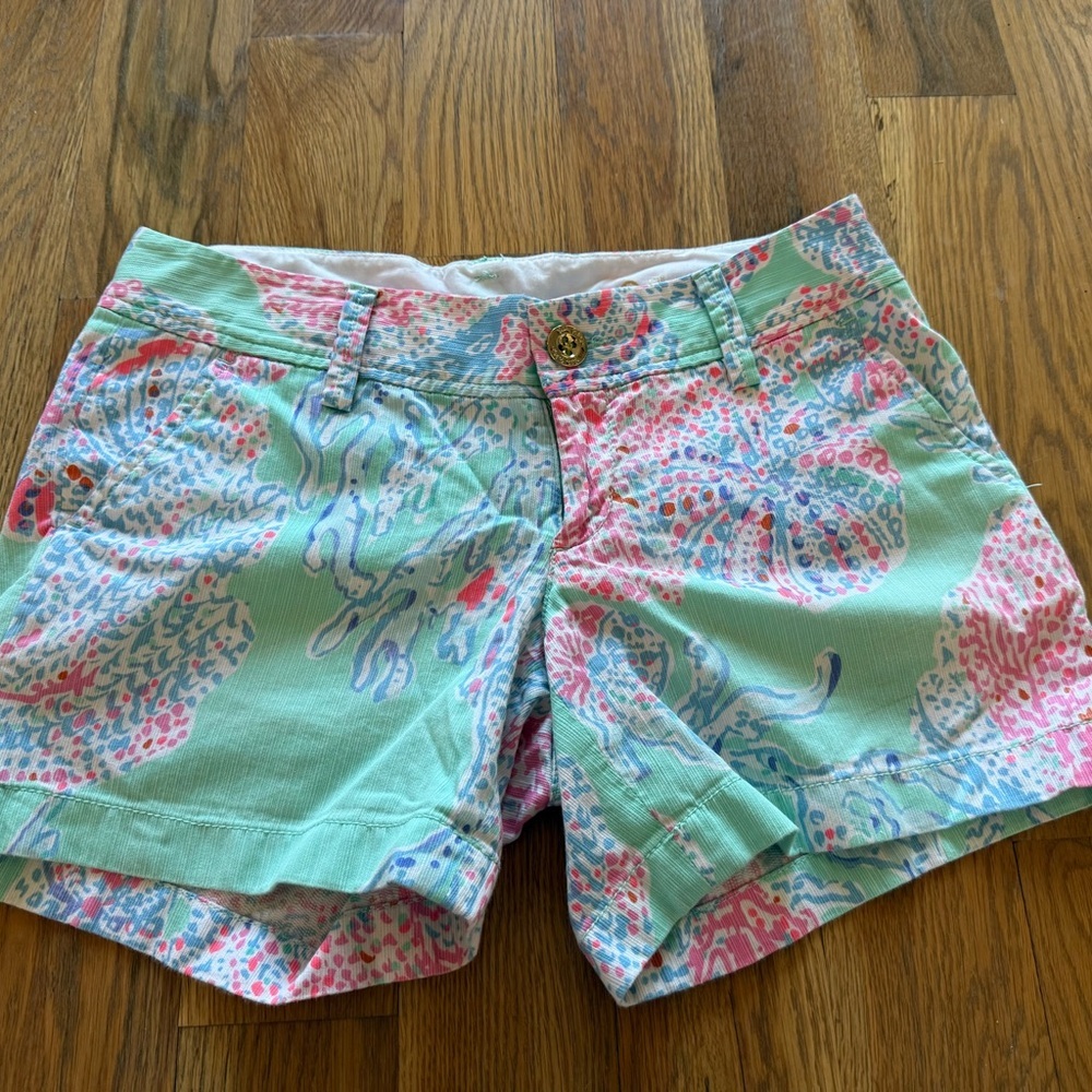 Lilly Pulitzer Callahan Minty Fresh Fansea Shorts - Size 0